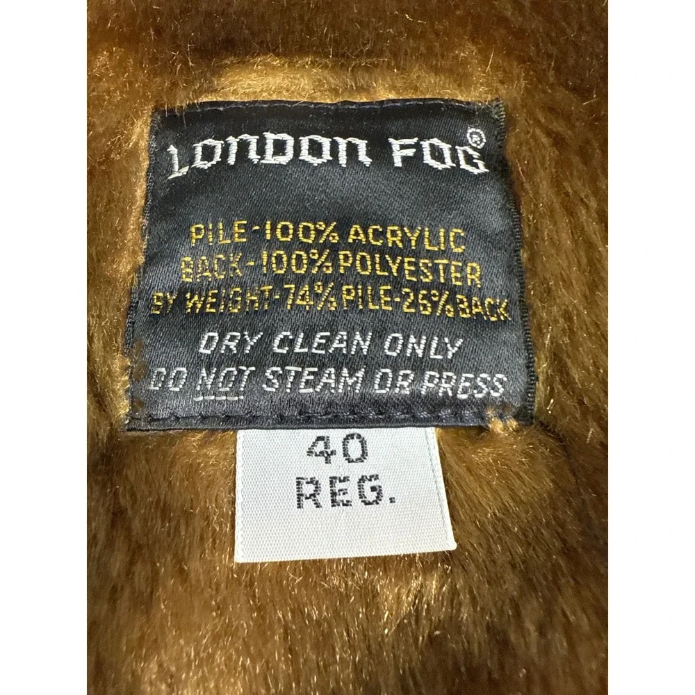 Vintage London Fog Jacket Beige Zip-Front | 70s 80s‎ Classic Lined Size 40 Reg
